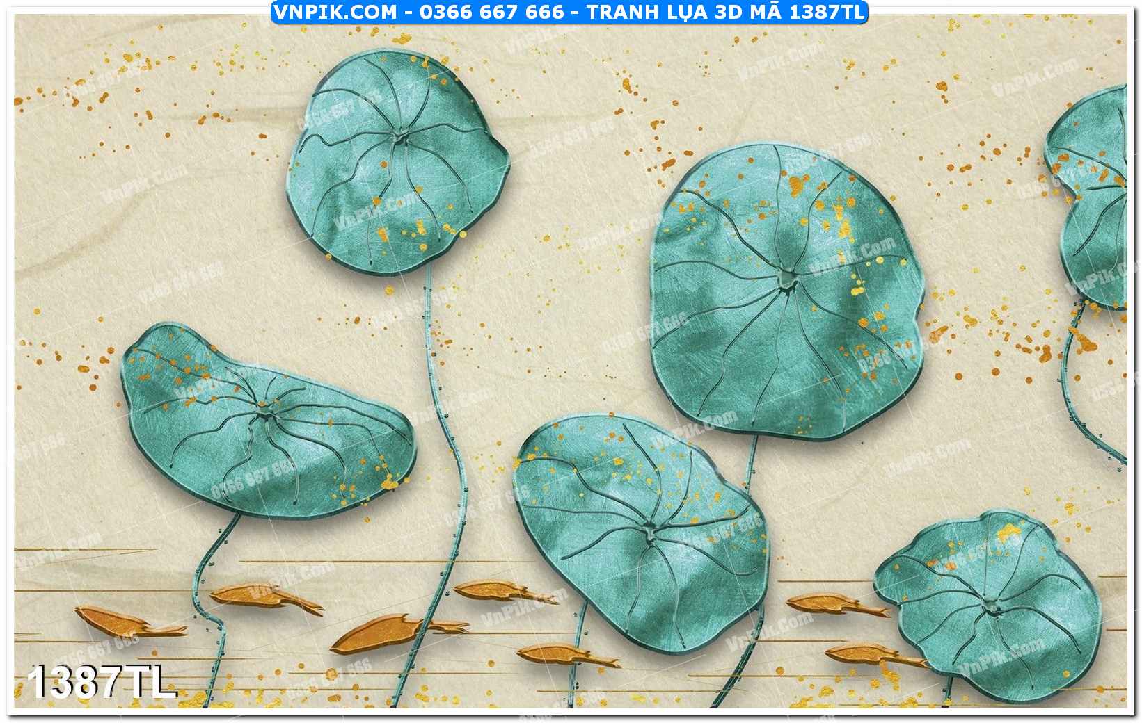 Tranh lụa 3D – Tranh trang trí dán tường 1387TL