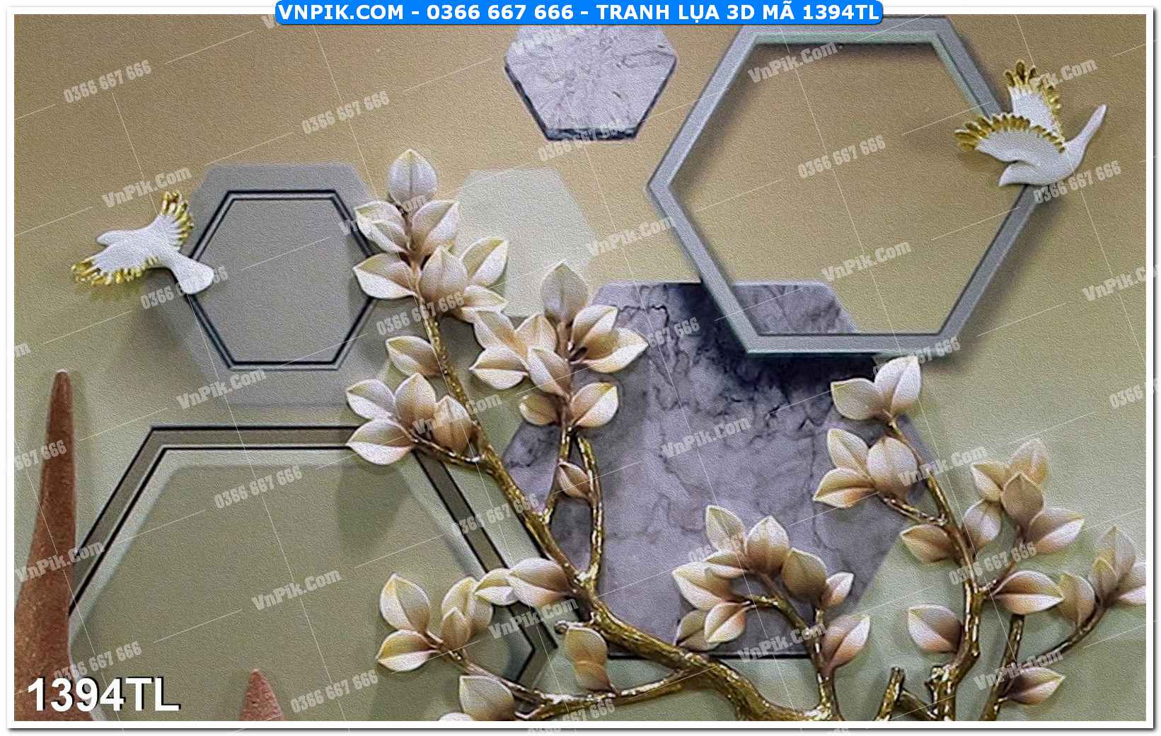 Tranh lụa 3D – Tranh trang trí dán tường 1394TL