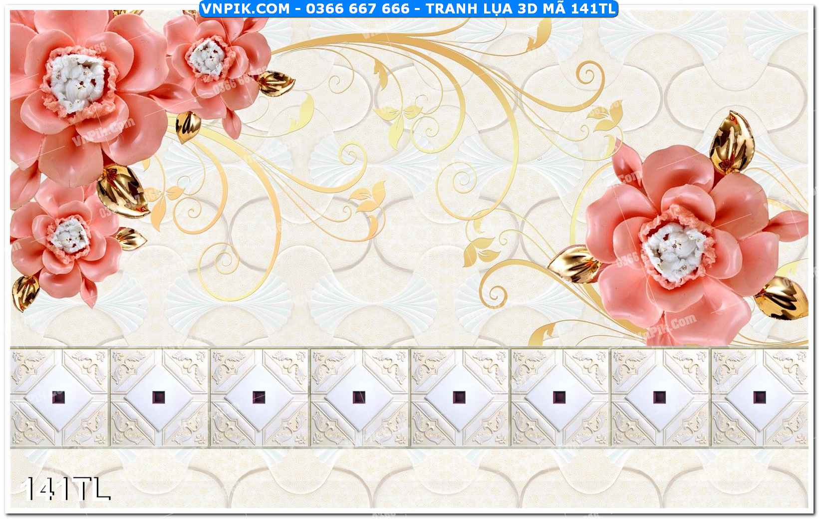 Tranh lụa 3D – Tranh trang trí dán tường 141TL