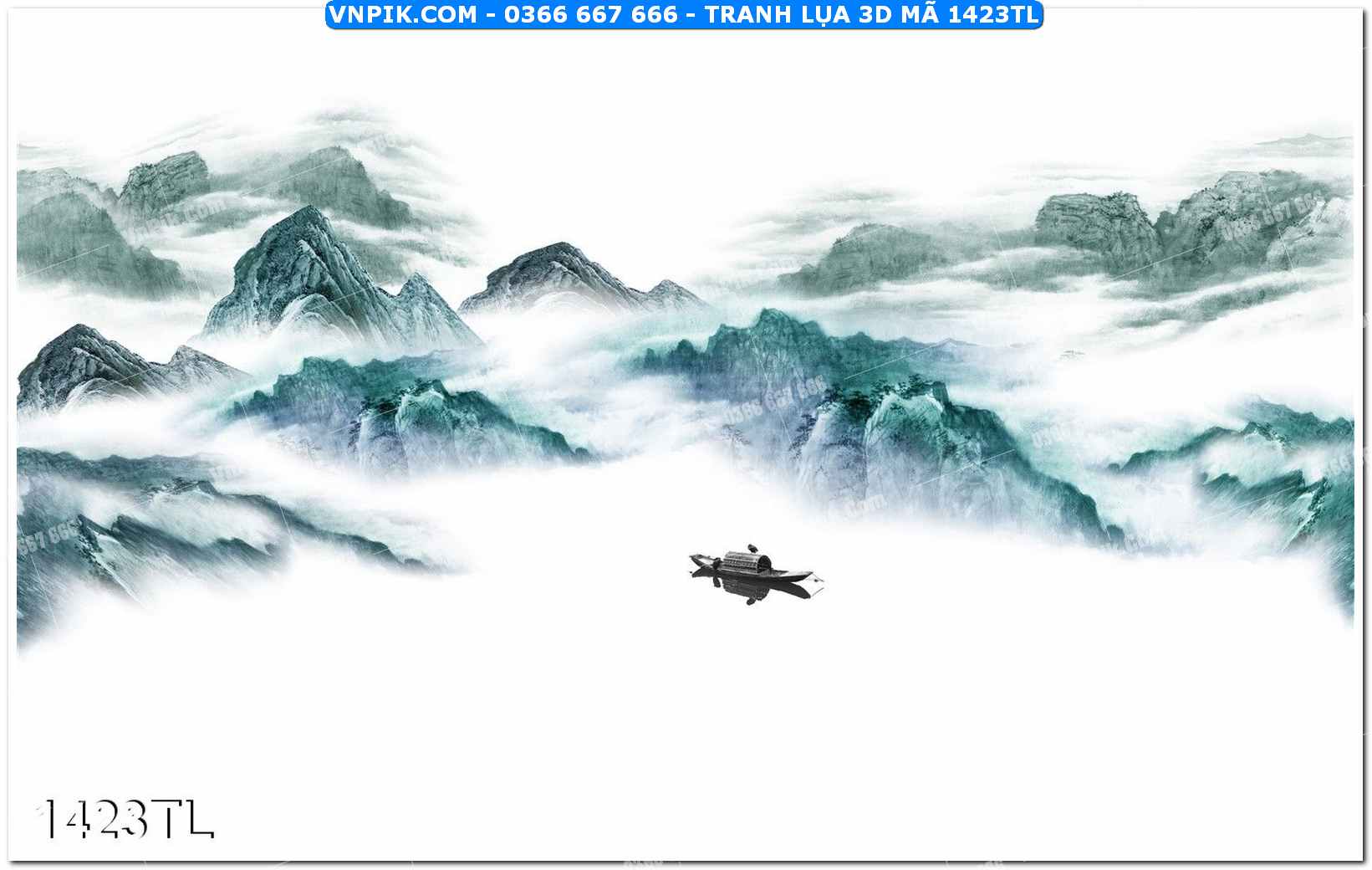 Tranh lụa 3D – Tranh trang trí dán tường 1423TL