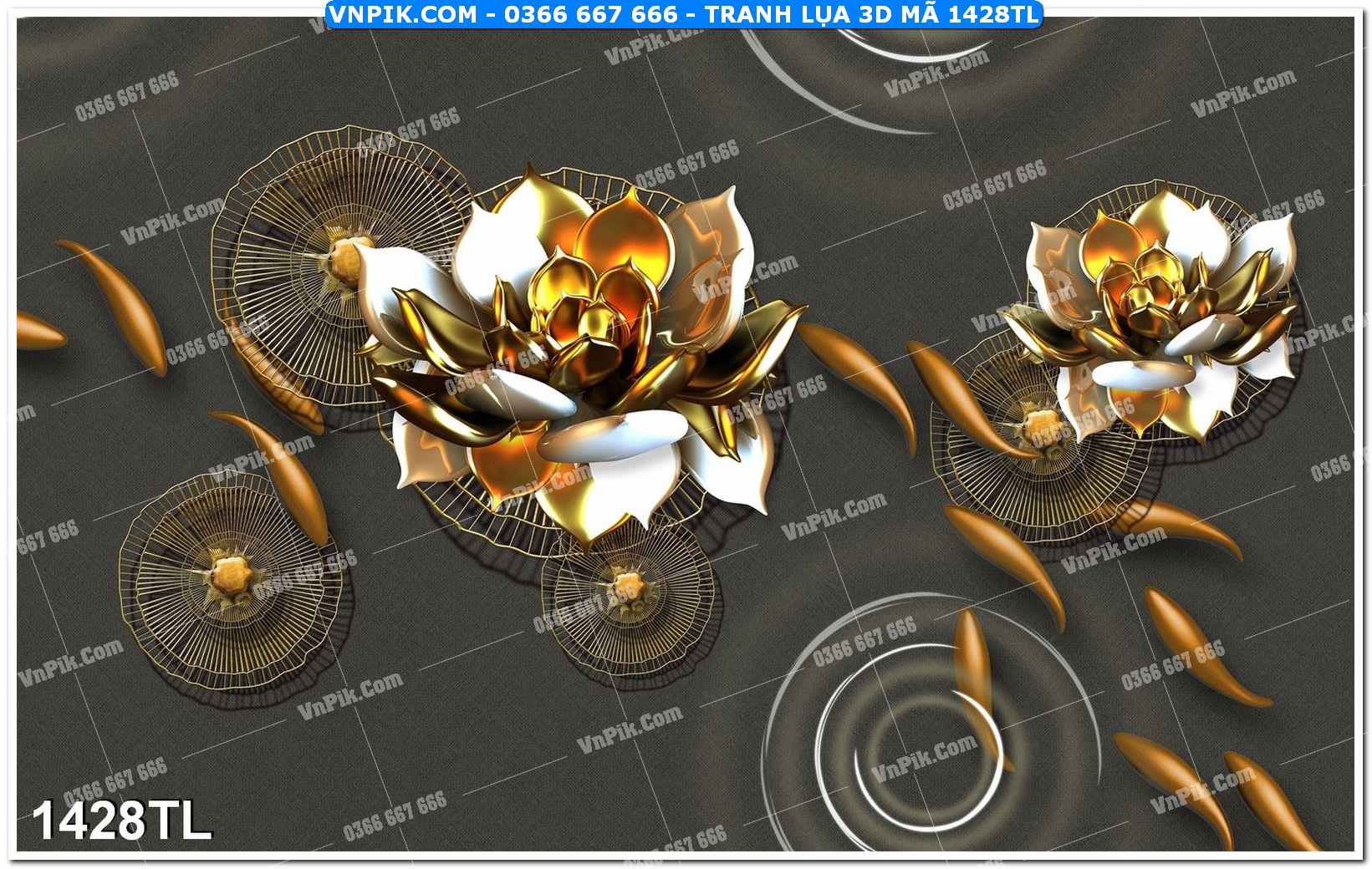 Tranh lụa 3D – Tranh trang trí dán tường 1428TL