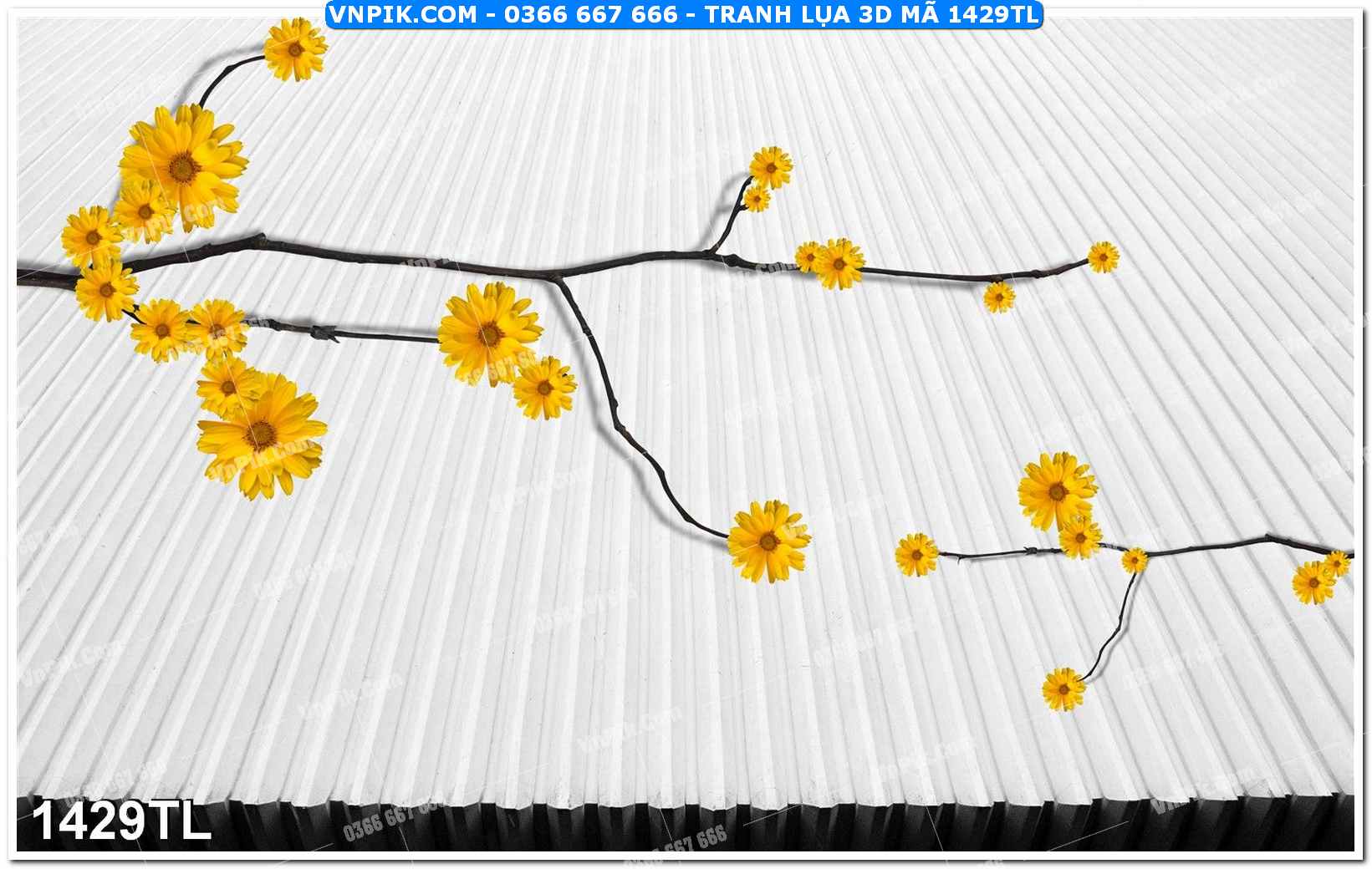 Tranh lụa 3D – Tranh trang trí dán tường 1429TL