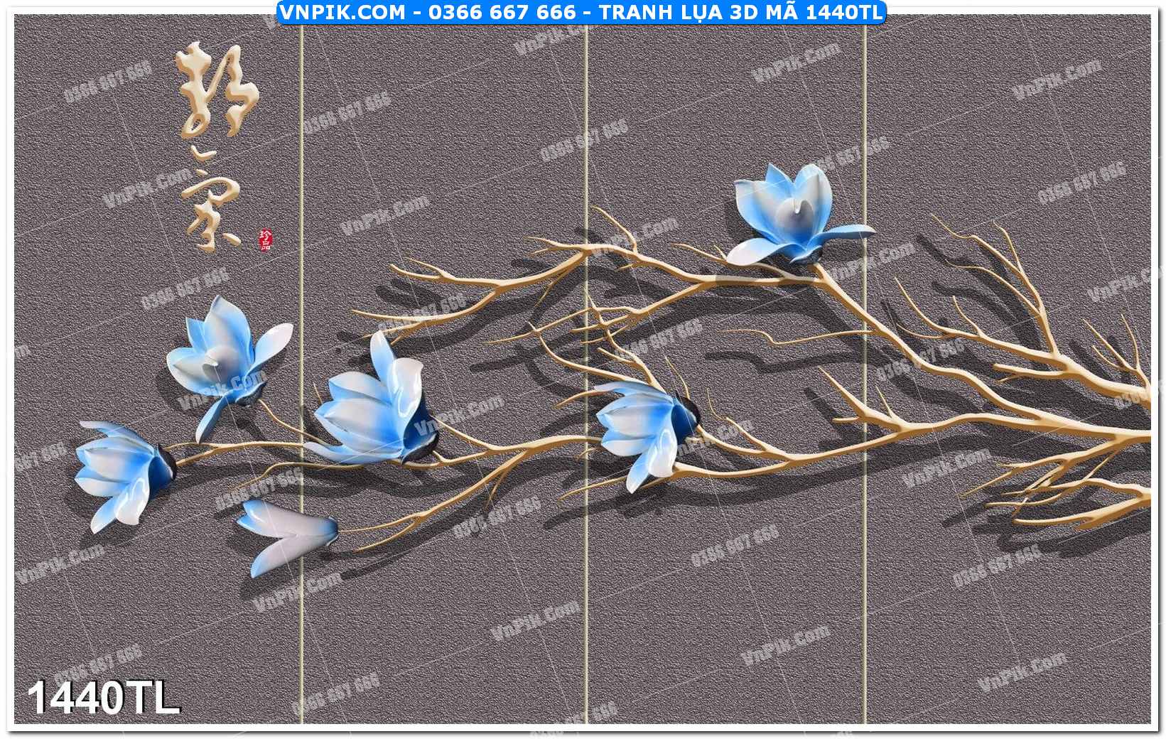 Tranh lụa 3D – Tranh trang trí dán tường 1440TL