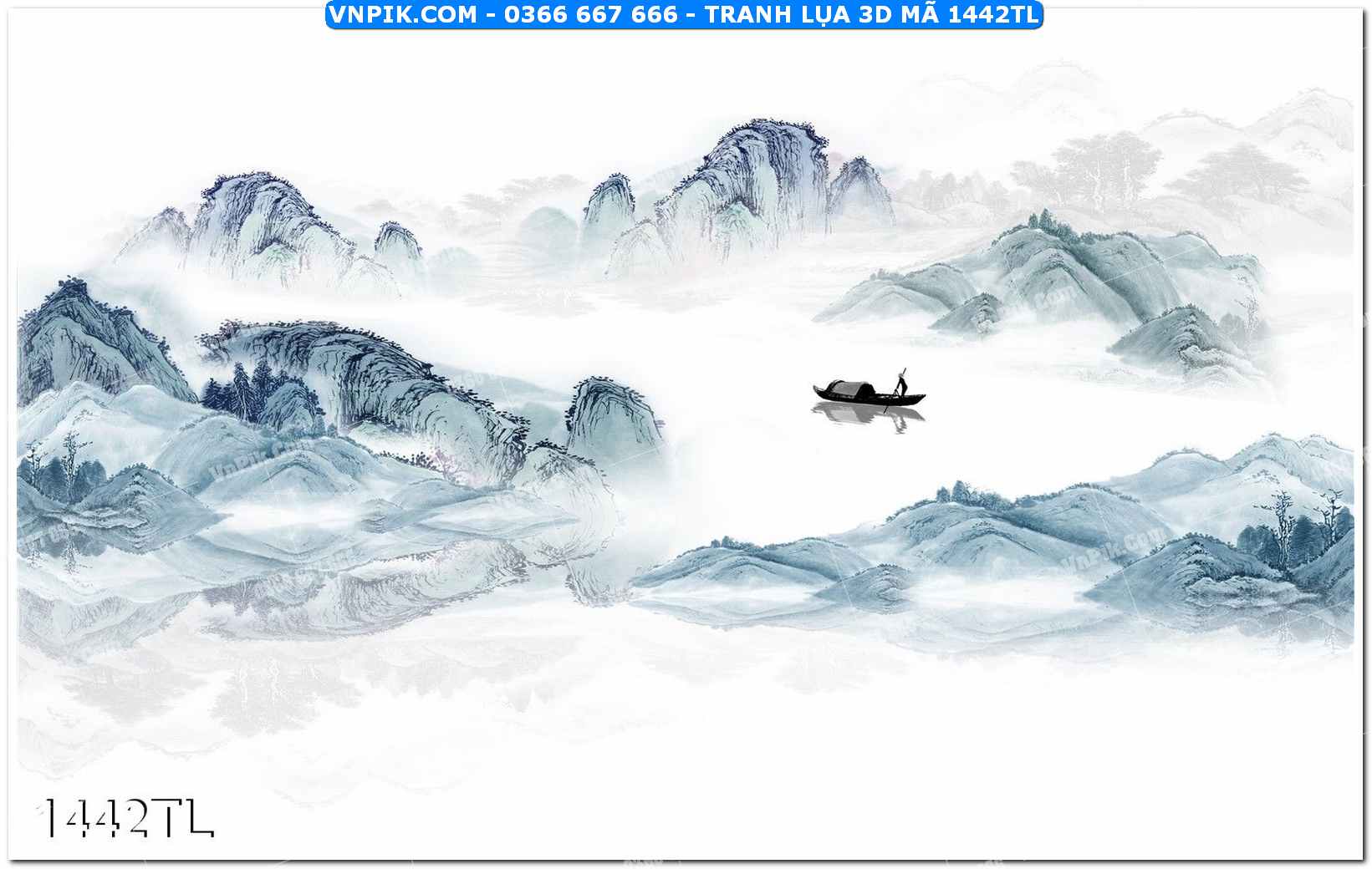 Tranh lụa 3D – Tranh trang trí dán tường 1442TL