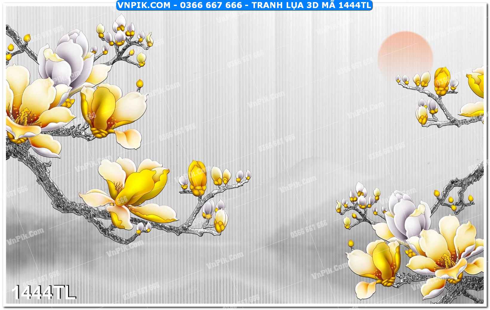 Tranh lụa 3D – Tranh trang trí dán tường 1444TL