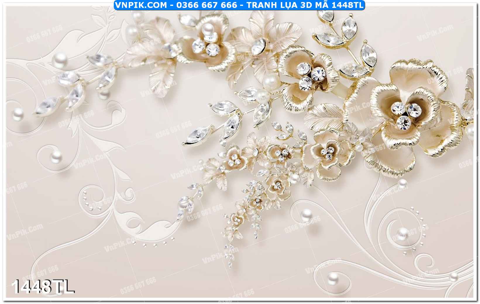 Tranh lụa 3D – Tranh trang trí dán tường 1448TL