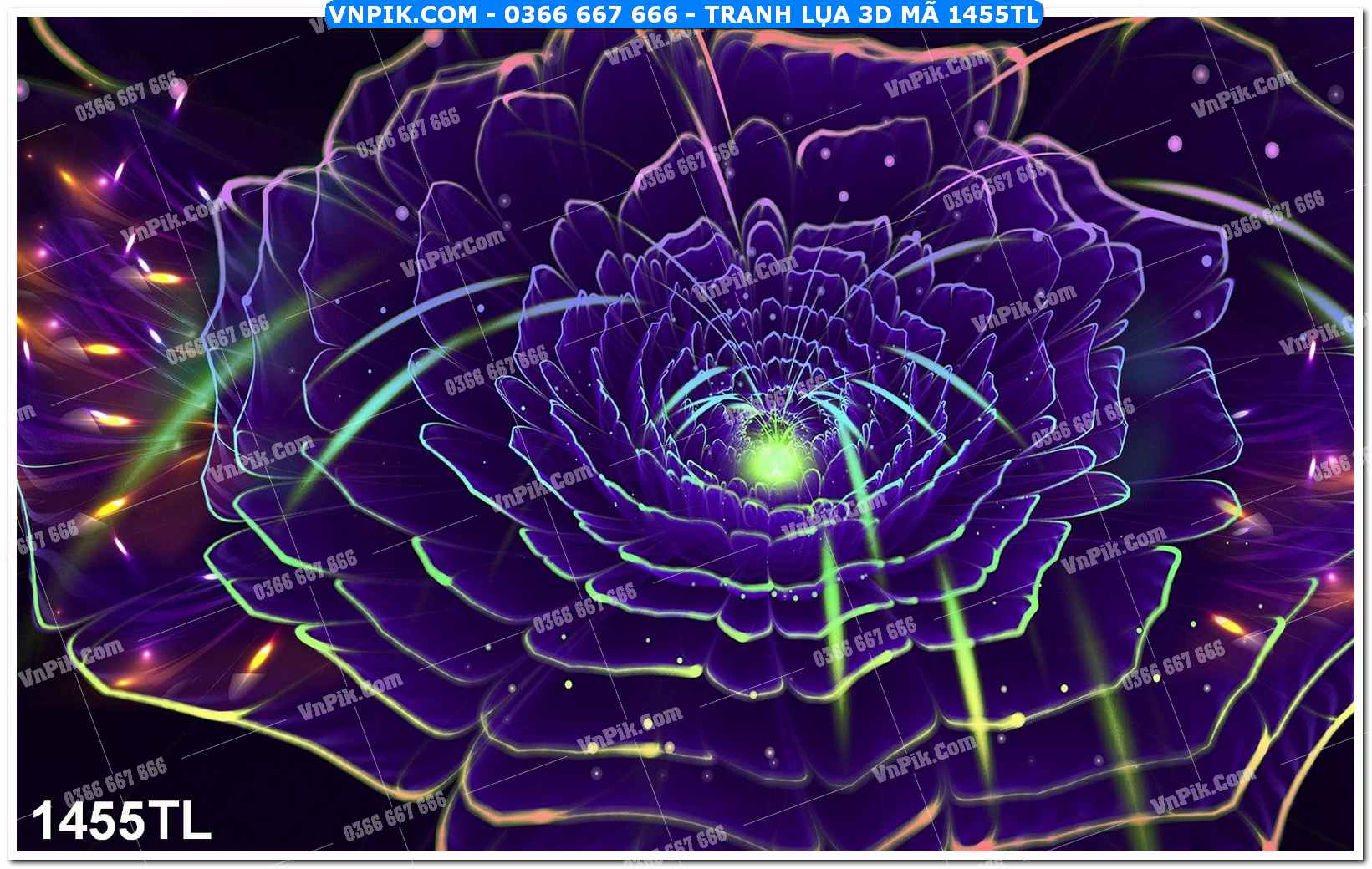 Tranh lụa 3D – Tranh trang trí dán tường 1455TL