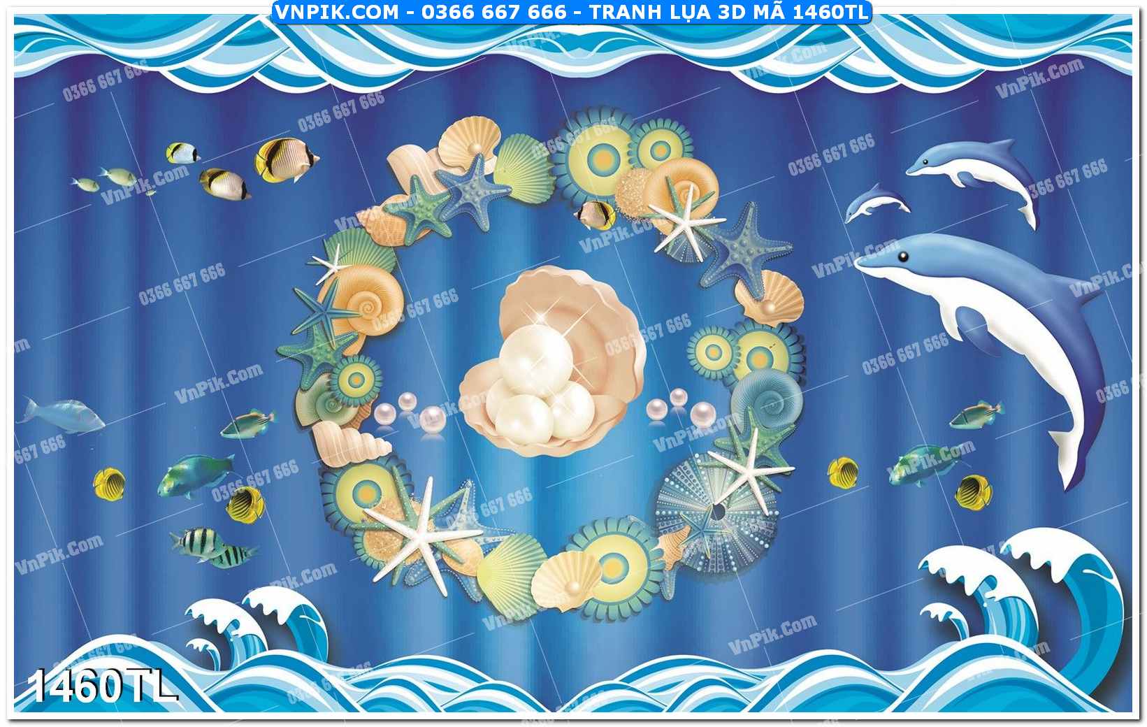 Tranh lụa 3D – Tranh trang trí dán tường 1460TL