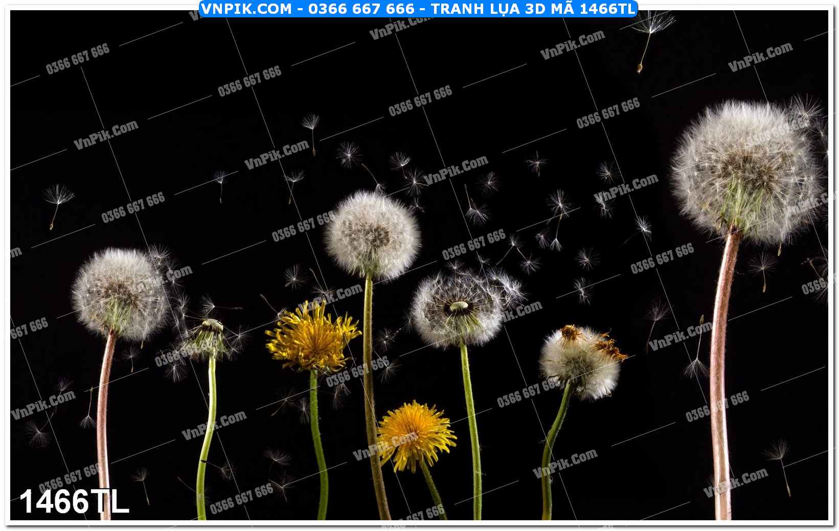 Tranh lụa 3D – Tranh trang trí dán tường 1466TL