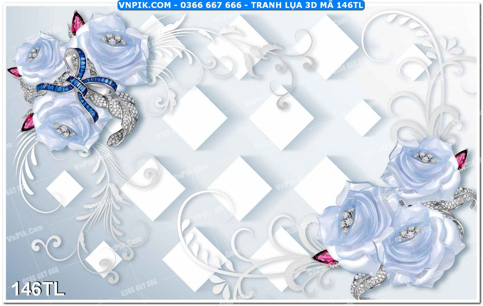 Tranh lụa 3D – Tranh trang trí dán tường 146TL