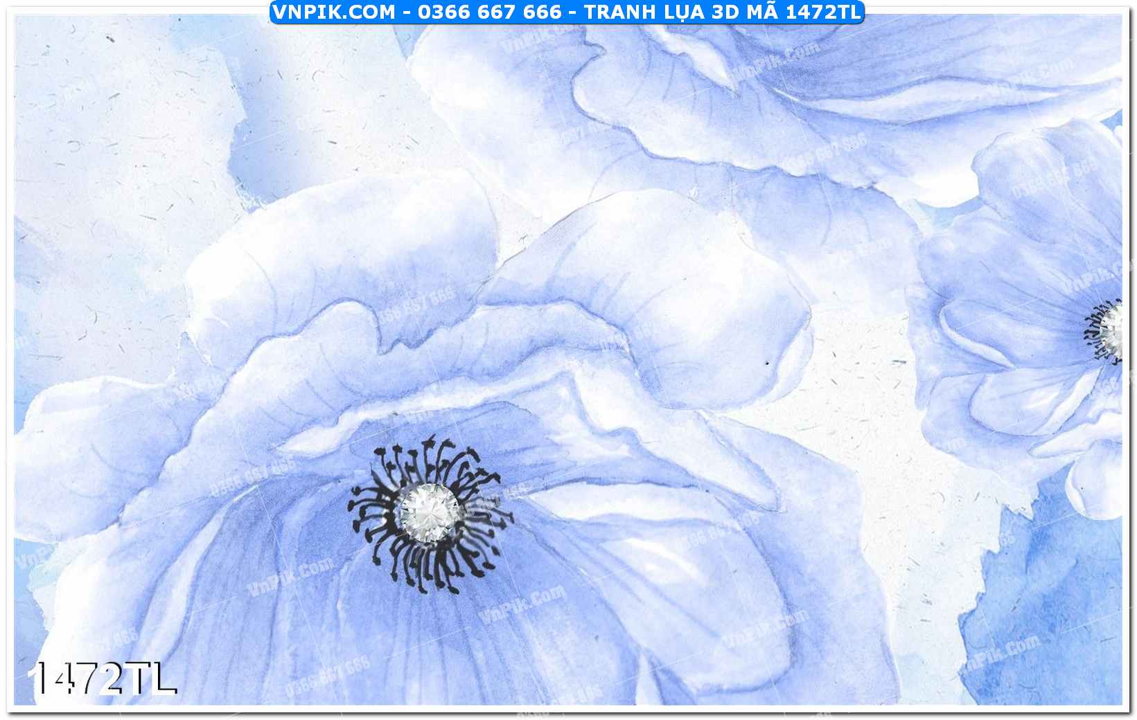 Tranh lụa 3D – Tranh trang trí dán tường 1472TL