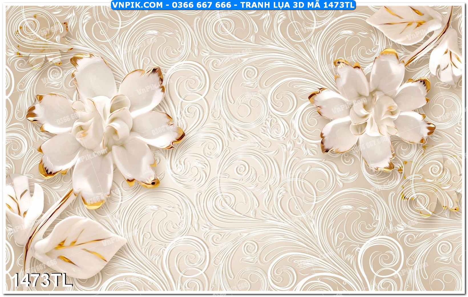 Tranh lụa 3D – Tranh trang trí dán tường 1473TL