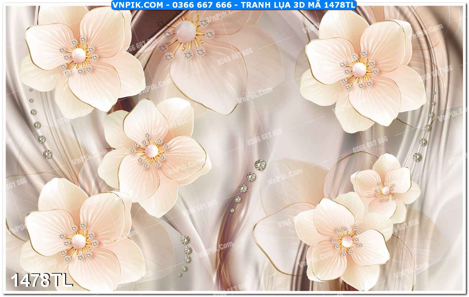 Tranh lụa 3D – Tranh trang trí dán tường 1478TL