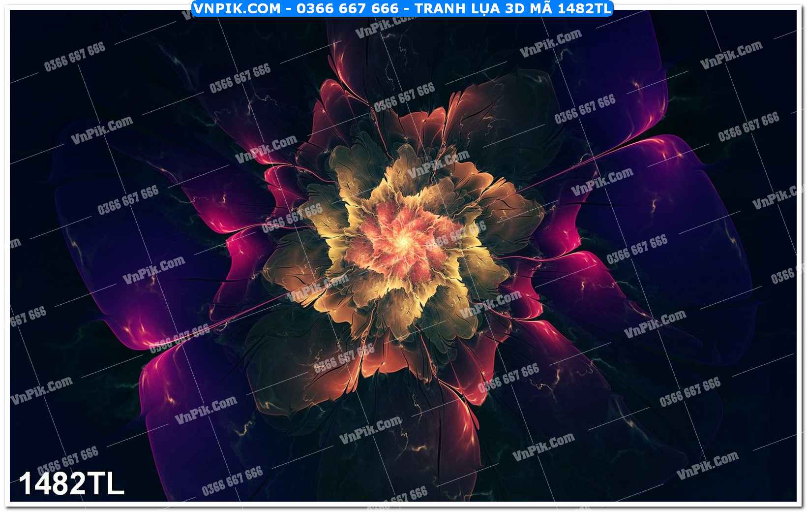 Tranh lụa 3D – Tranh trang trí dán tường 1482TL