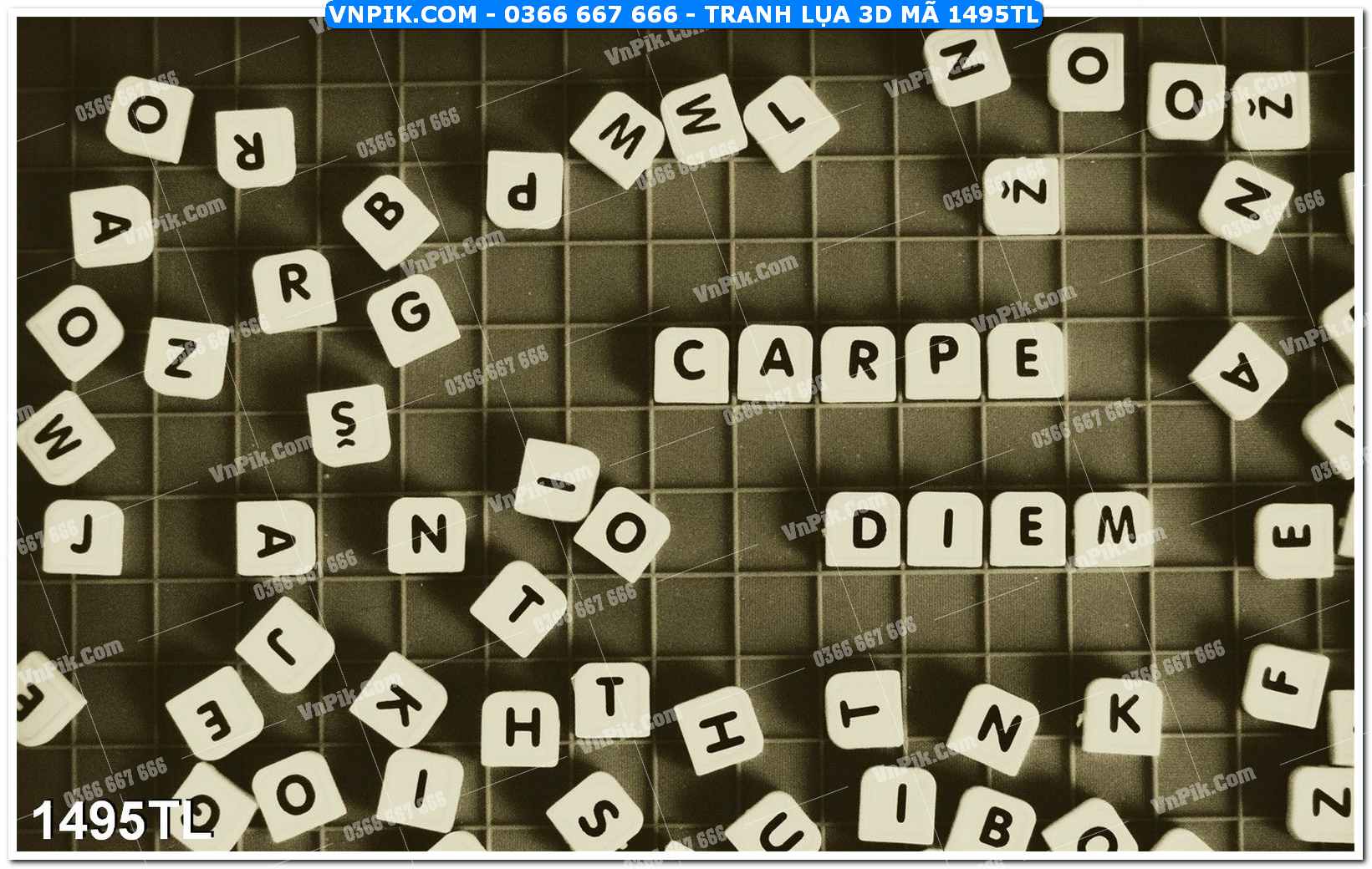 Tranh lụa 3D – Tranh trang trí dán tường 1495TL