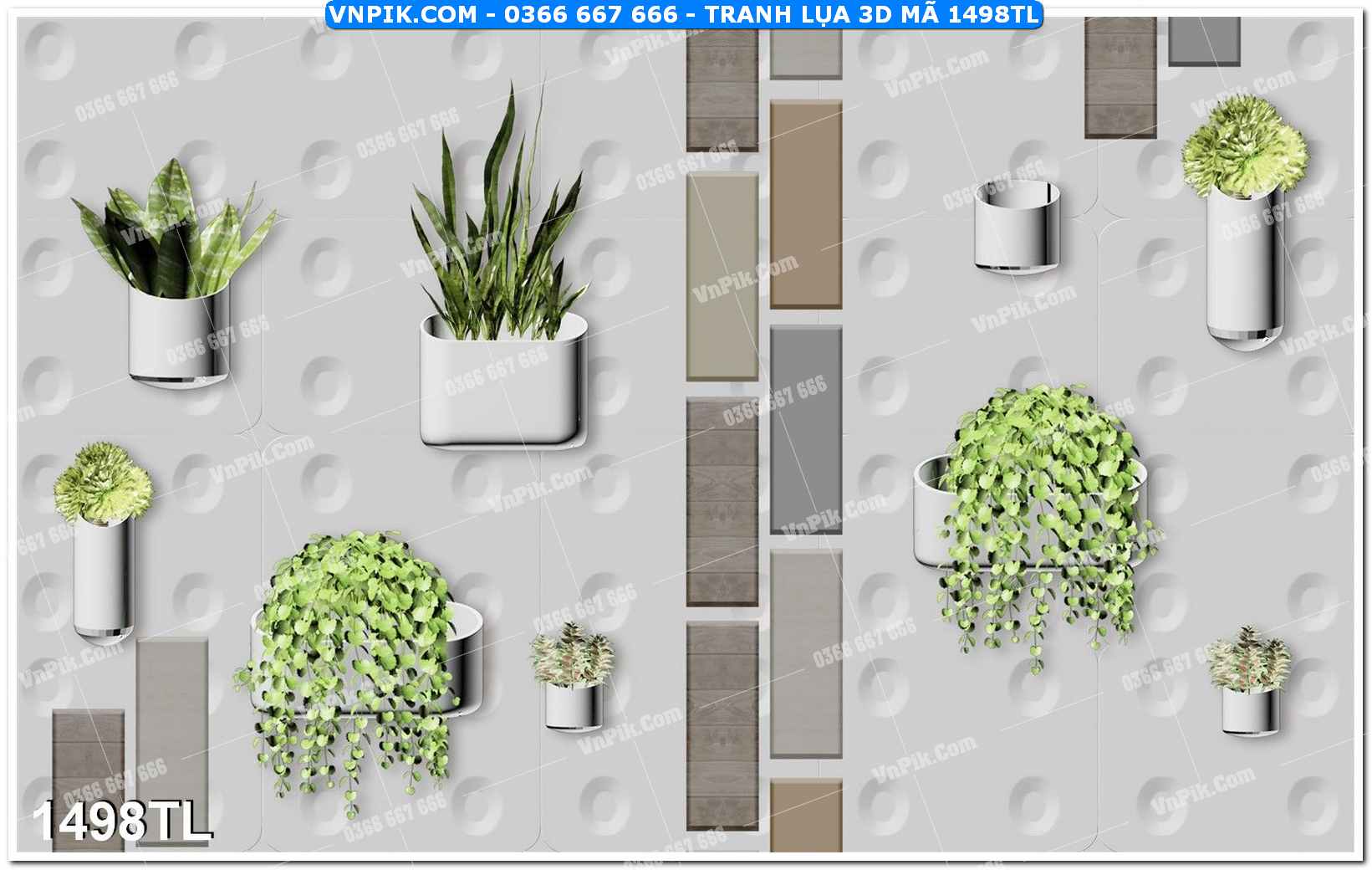 Tranh lụa 3D – Tranh trang trí dán tường 1498TL