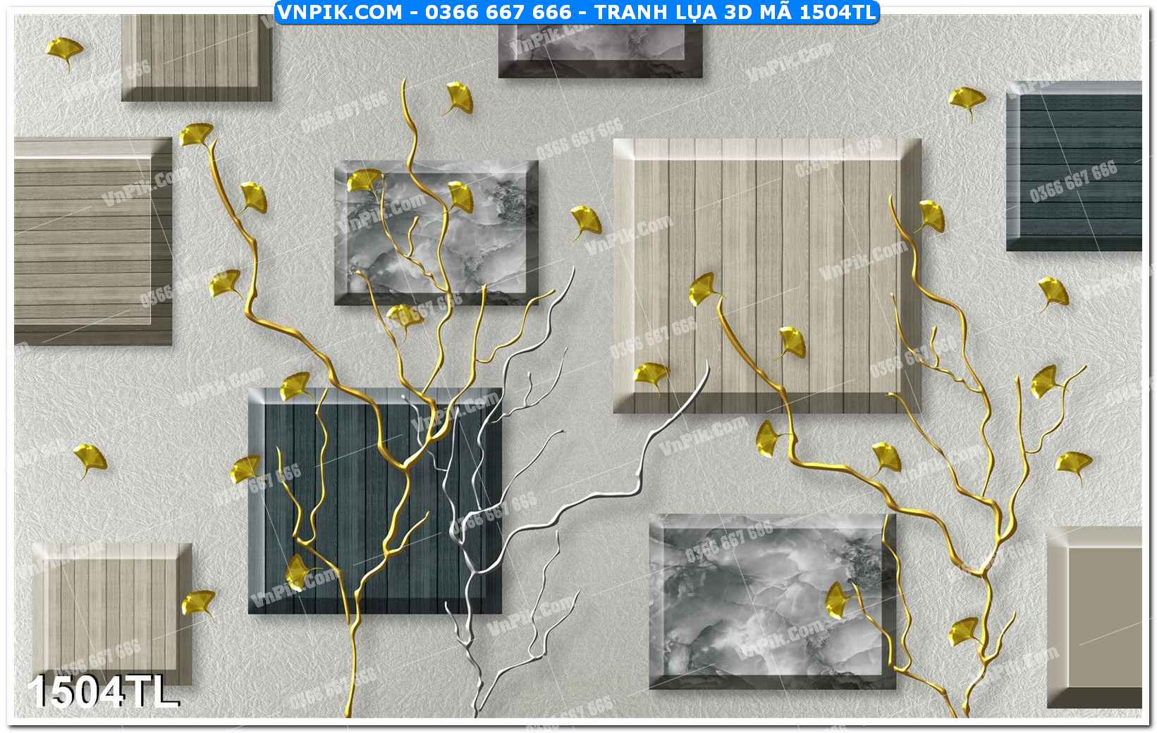 Tranh lụa 3D – Tranh trang trí dán tường 1504TL