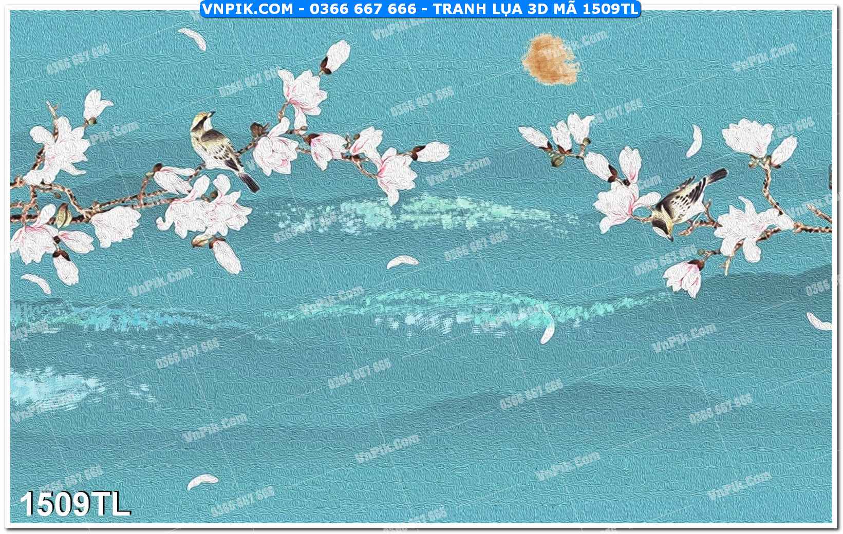 Tranh lụa 3D – Tranh trang trí dán tường 1509TL