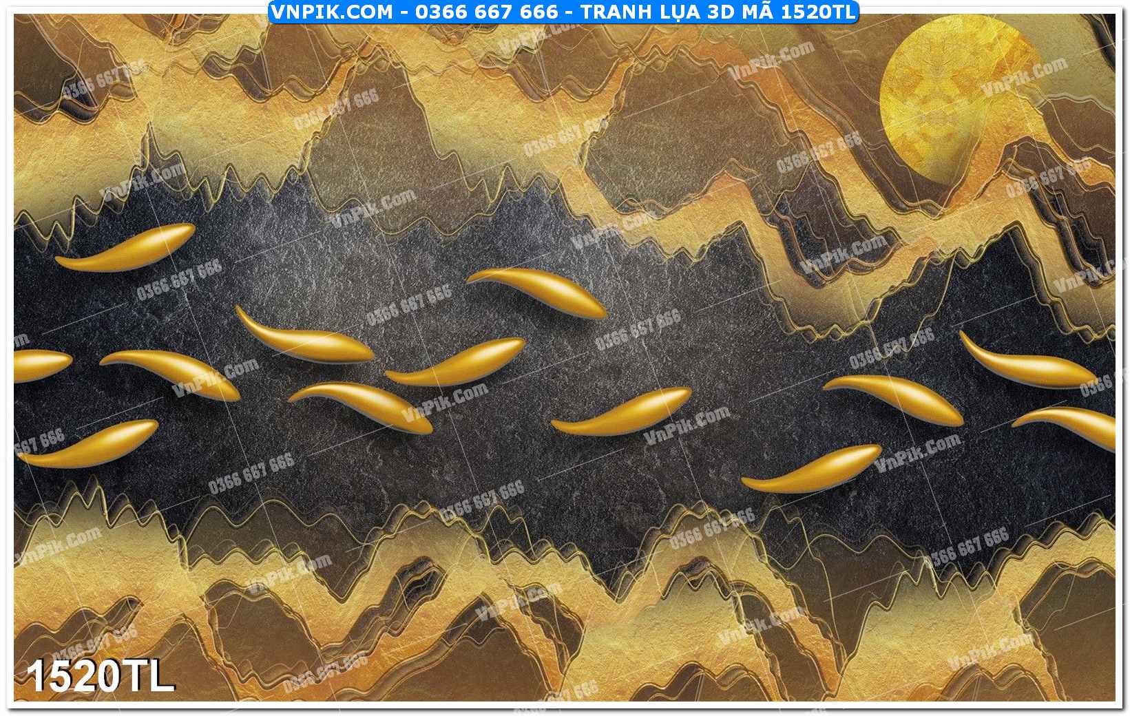 Tranh lụa 3D – Tranh trang trí dán tường 1520TL