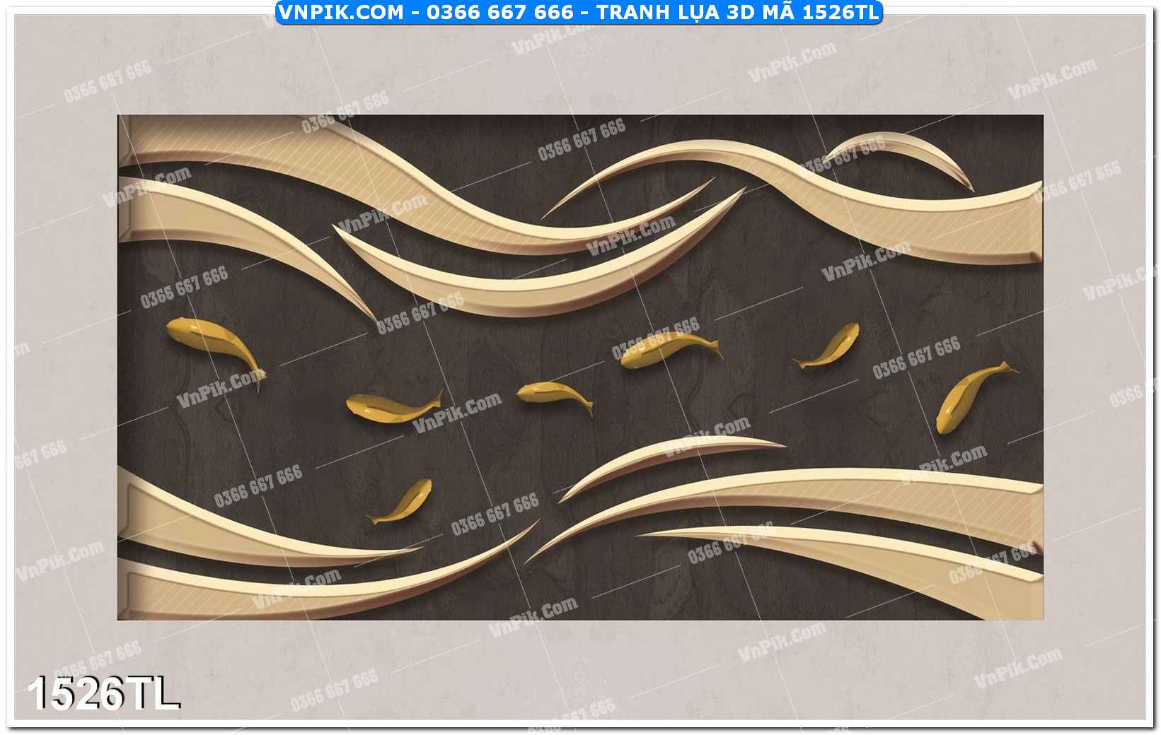 Tranh lụa 3D – Tranh trang trí dán tường 1526TL