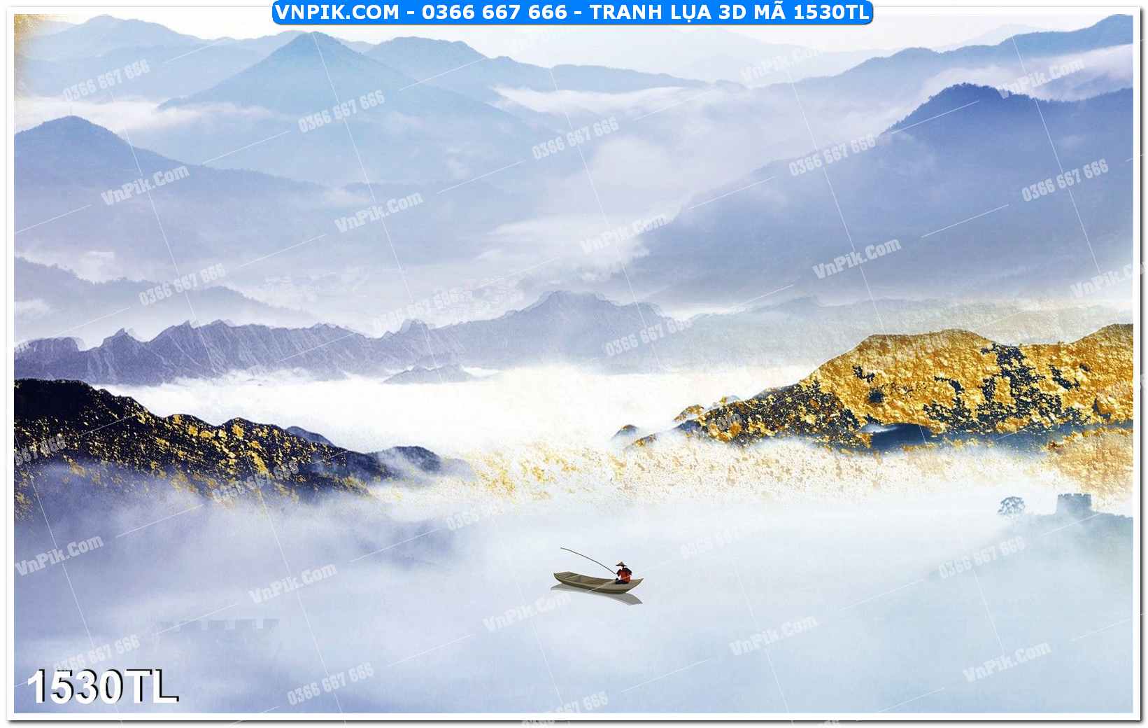 Tranh lụa 3D – Tranh trang trí dán tường 1530TL