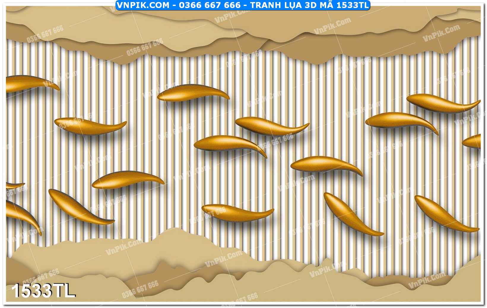 Tranh lụa 3D – Tranh trang trí dán tường 1533TL