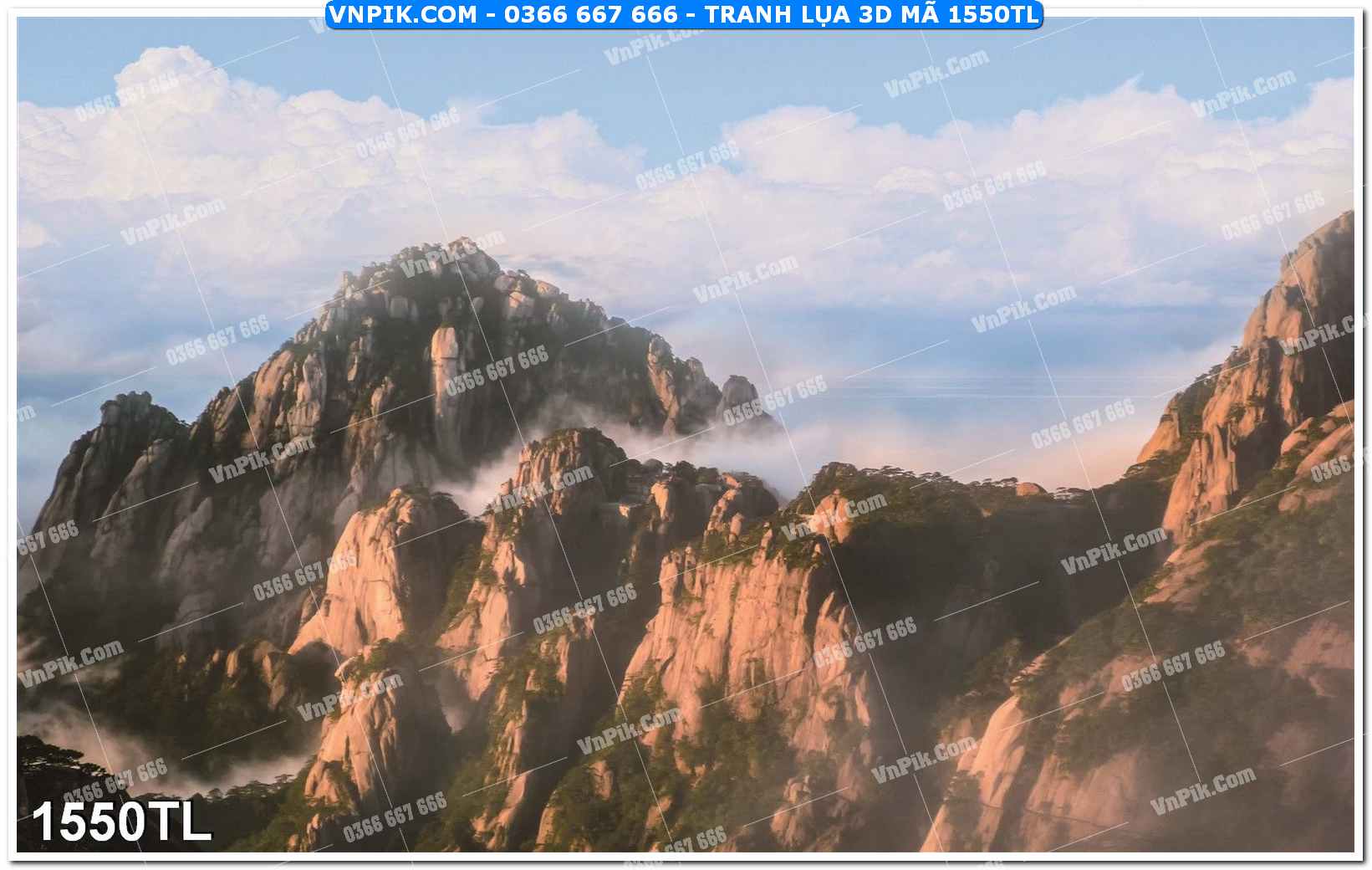 Tranh lụa 3D – Tranh trang trí dán tường 1550TL