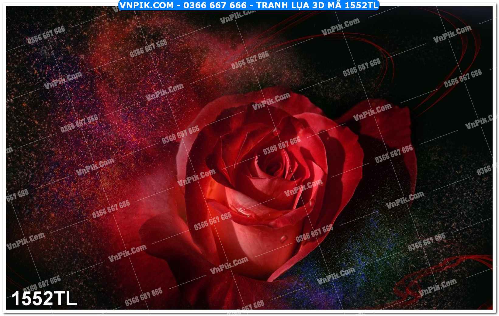 Tranh lụa 3D – Tranh trang trí dán tường 1552TL