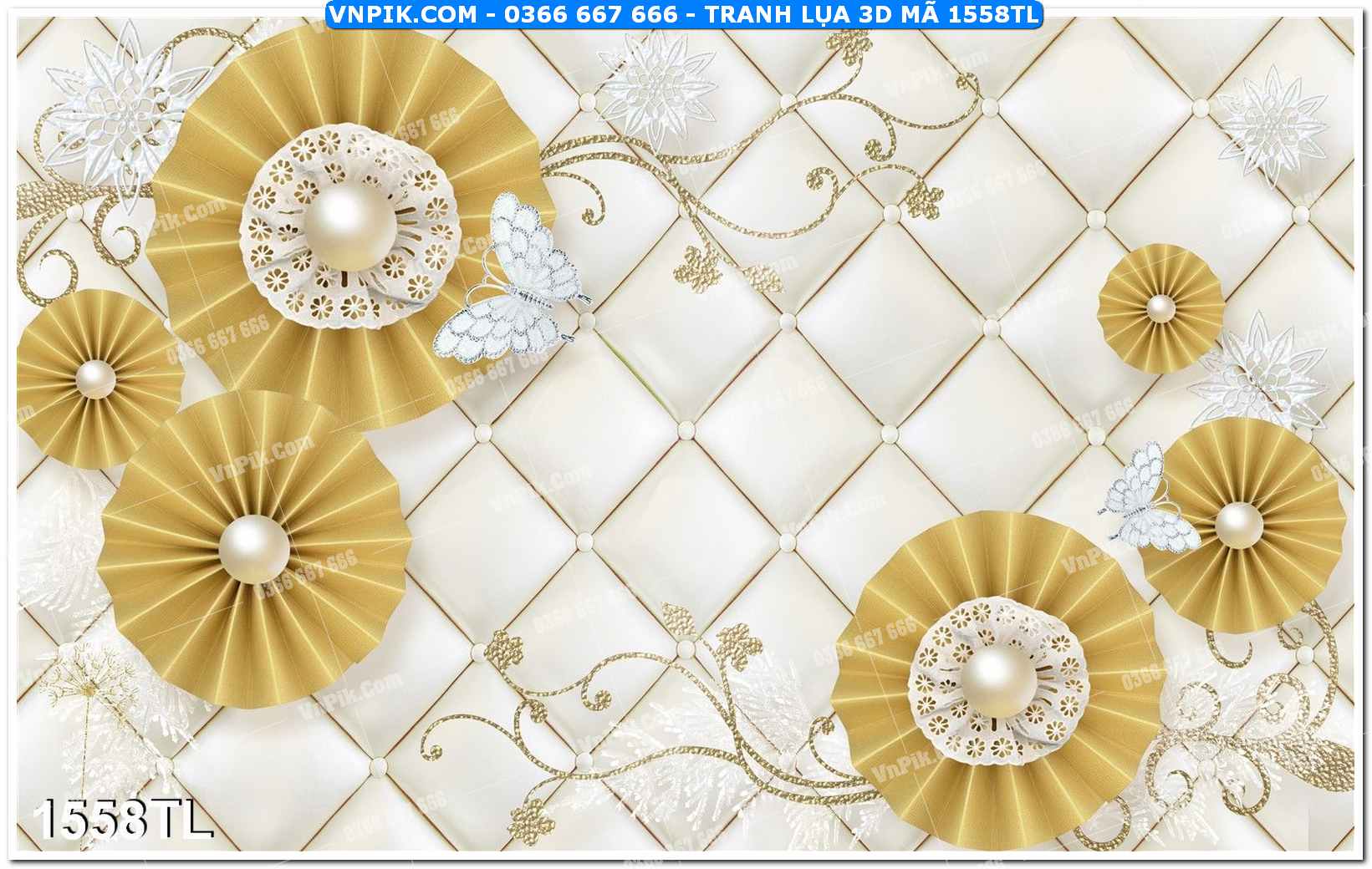 Tranh lụa 3D – Tranh trang trí dán tường 1558TL