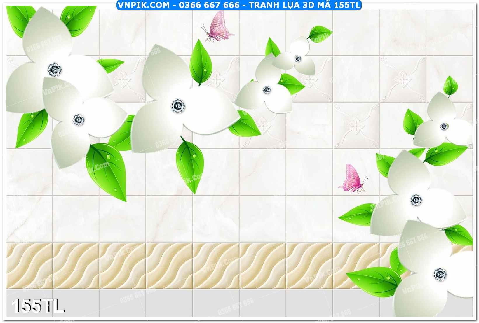 Tranh lụa 3D – Tranh trang trí dán tường 155TL