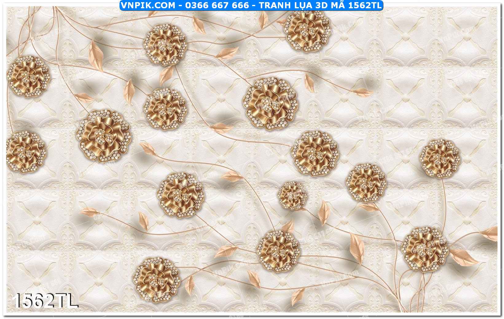 Tranh lụa 3D – Tranh trang trí dán tường 1562TL