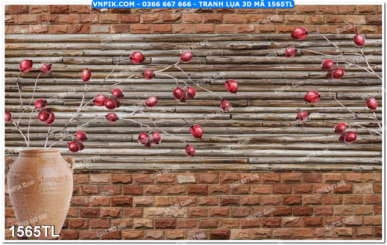 Tranh lụa 3D – Tranh trang trí dán tường 1565TL