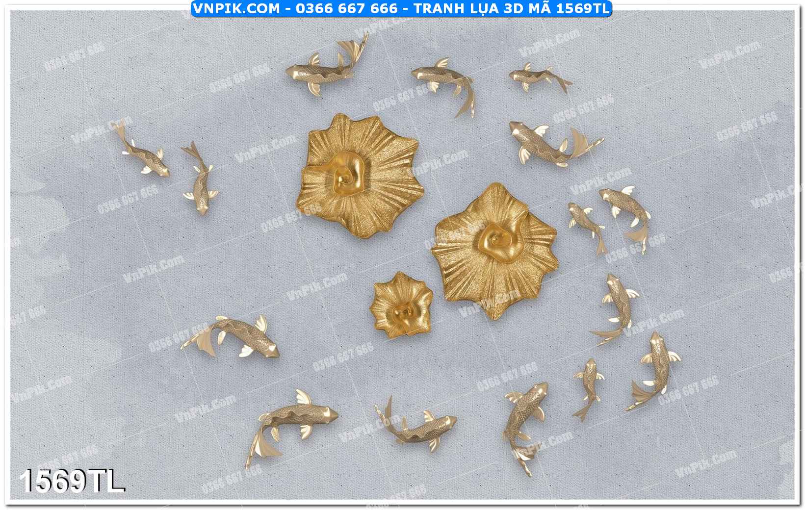 Tranh lụa 3D – Tranh trang trí dán tường 1569TL