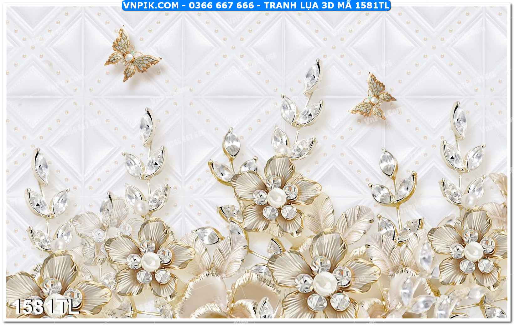 Tranh lụa 3D – Tranh trang trí dán tường 1581TL