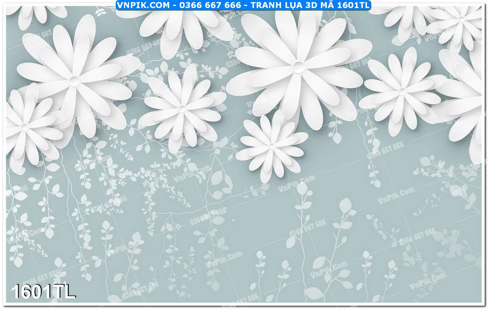 Tranh lụa 3D – Tranh trang trí dán tường 1601TL