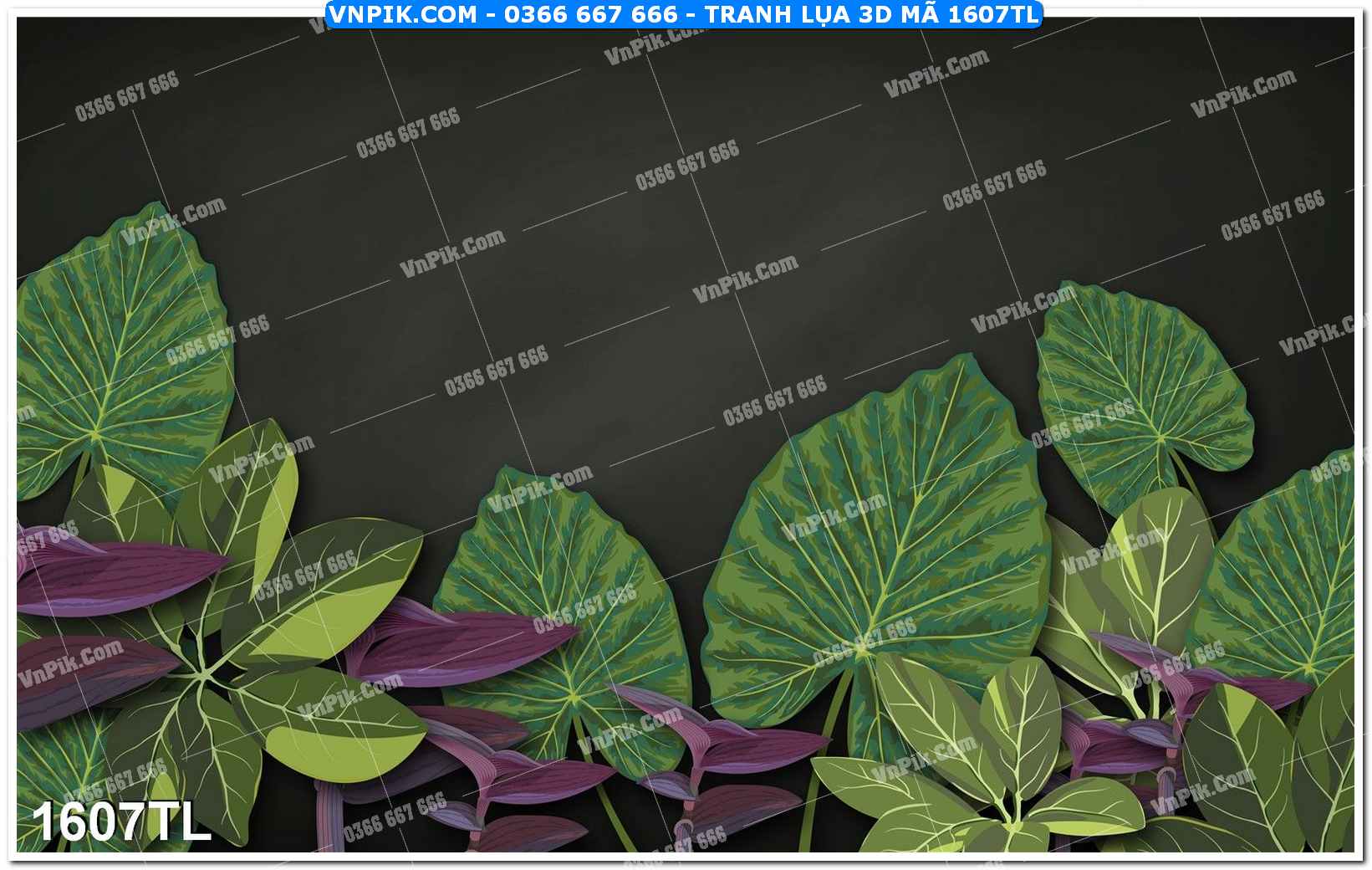 Tranh lụa 3D – Tranh trang trí dán tường 1607TL