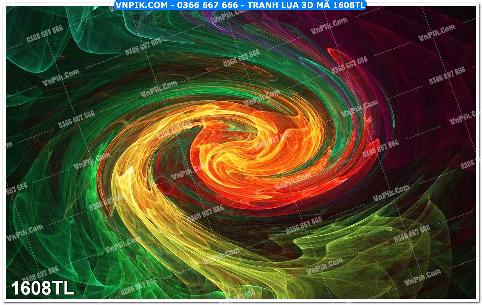 Tranh lụa 3D – Tranh trang trí dán tường 1608TL