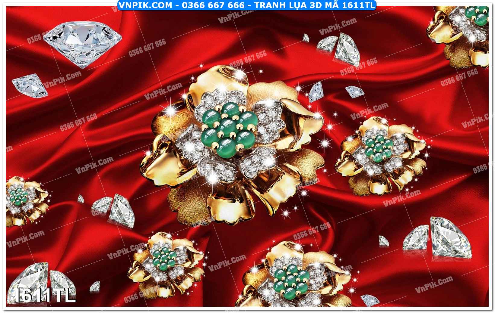 Tranh lụa 3D – Tranh trang trí dán tường 1611TL