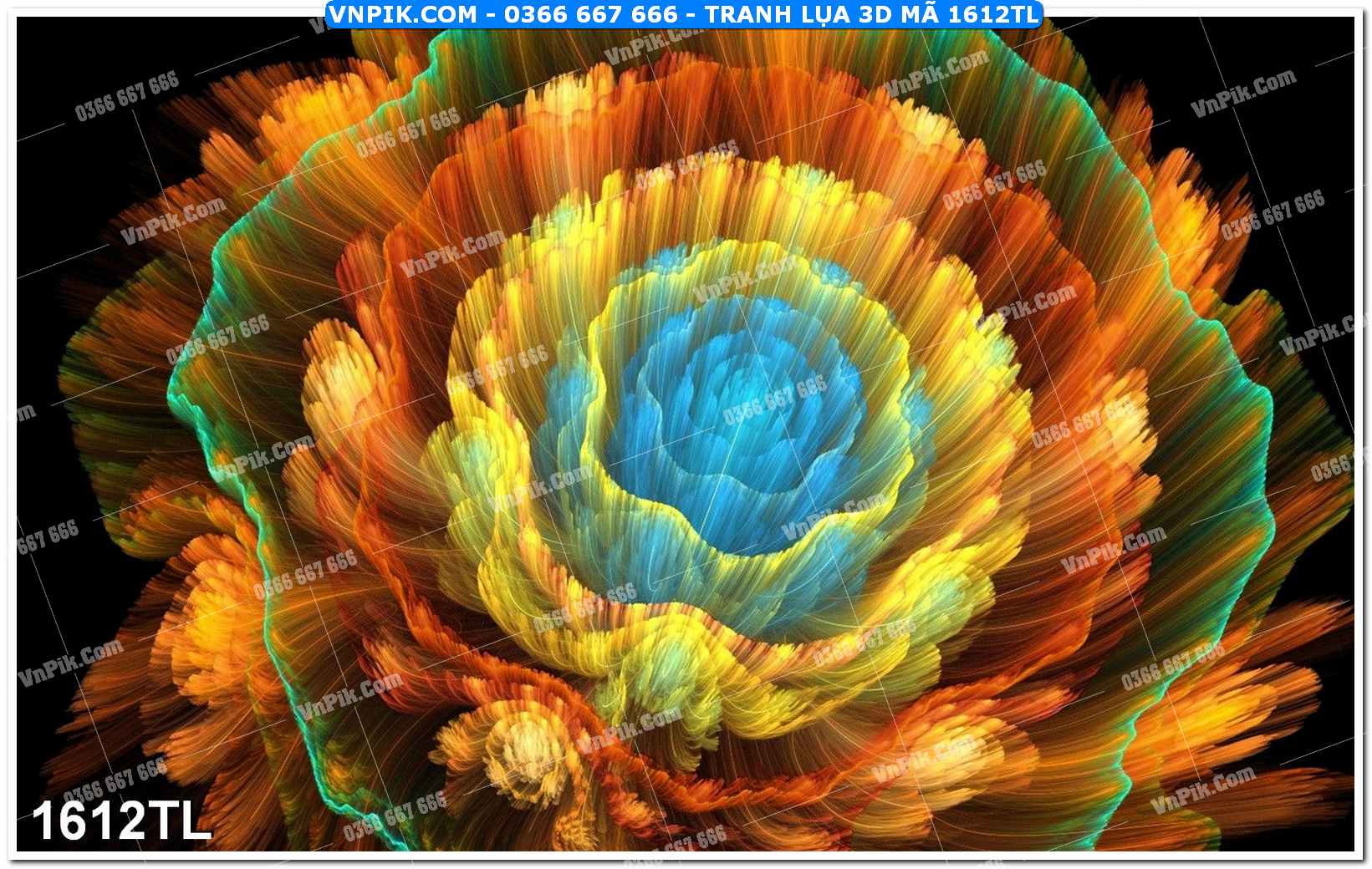 Tranh lụa 3D – Tranh trang trí dán tường 1612TL