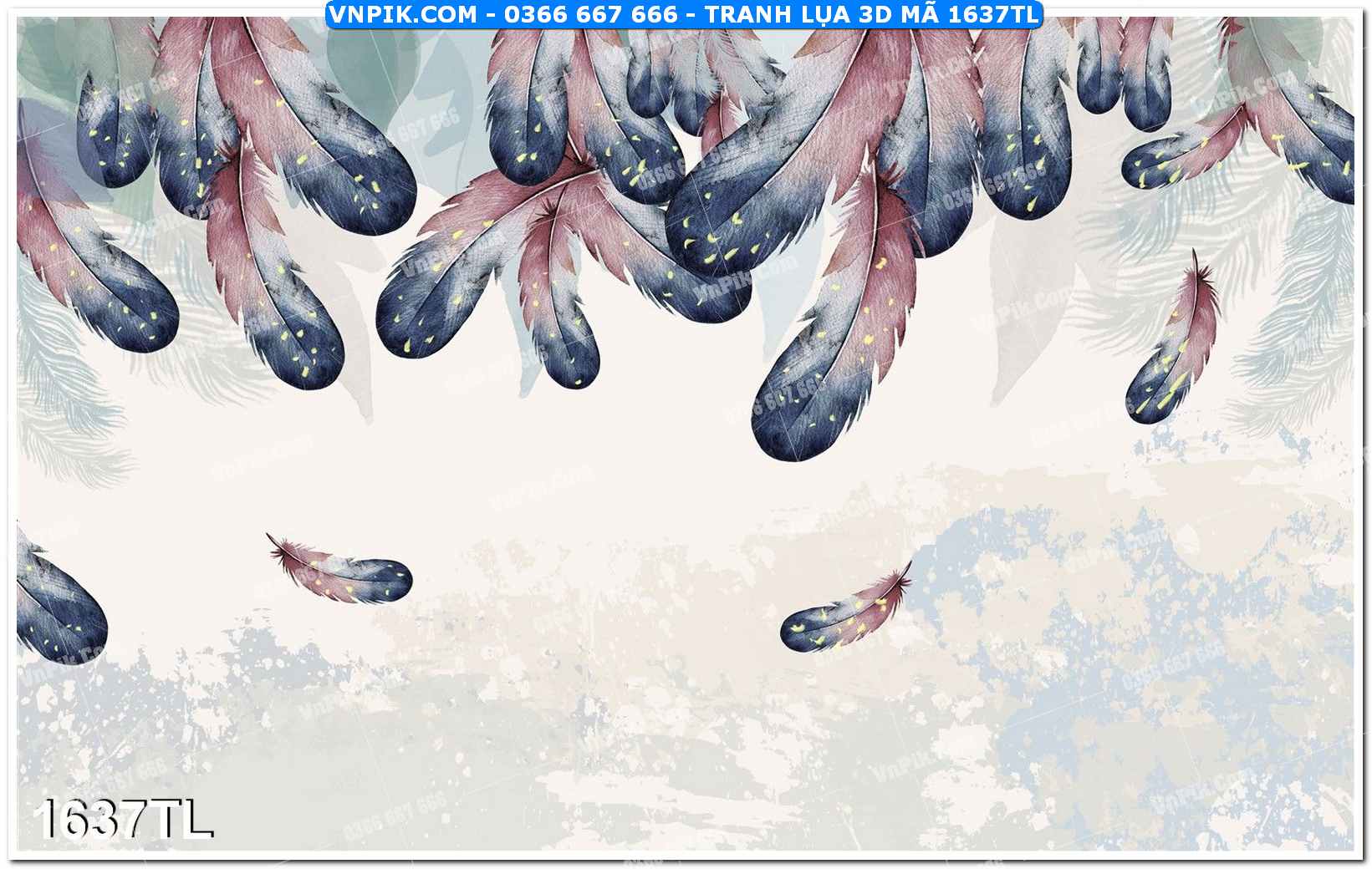 Tranh lụa 3D – Tranh trang trí dán tường 1637TL