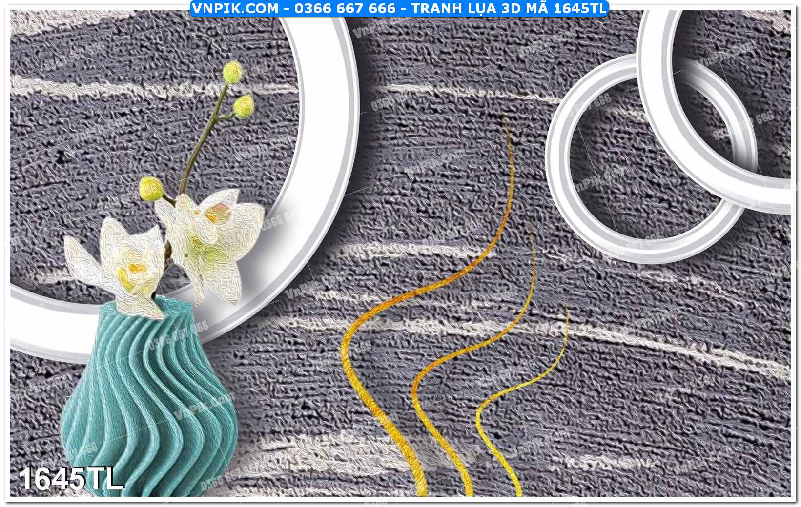 Tranh lụa 3D – Tranh trang trí dán tường 1645TL