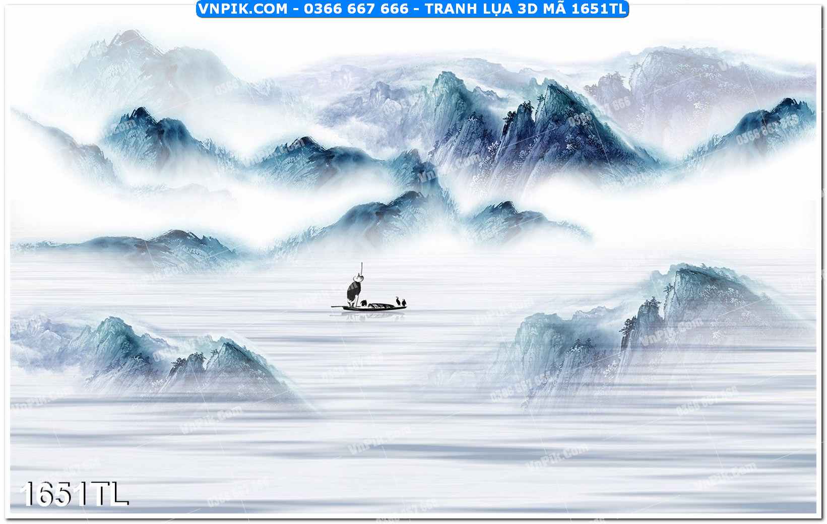 Tranh lụa 3D – Tranh trang trí dán tường 1651TL