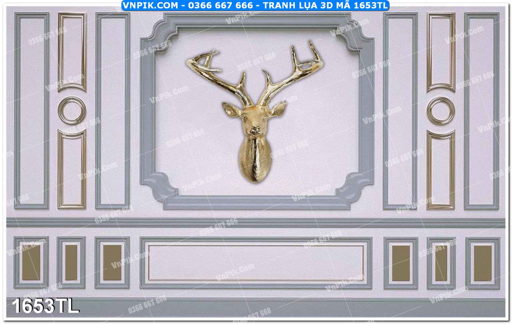 Tranh lụa 3D – Tranh trang trí dán tường 1653TL