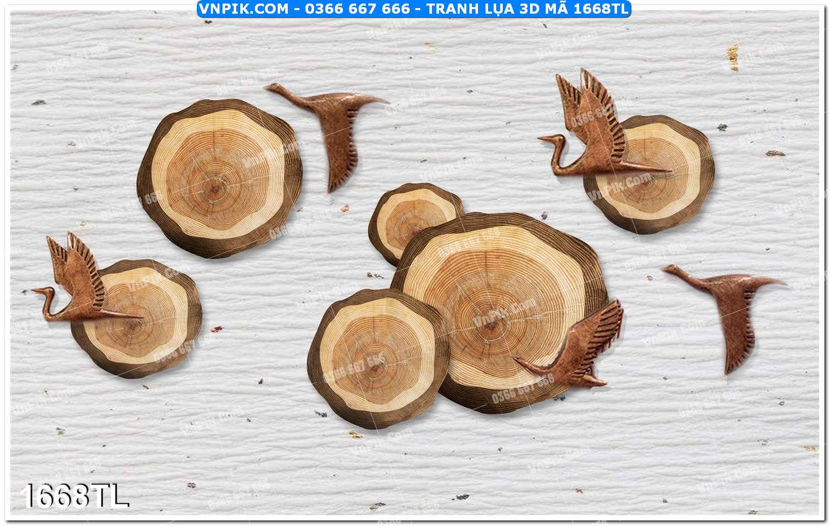 Tranh lụa 3D – Tranh trang trí dán tường 1668TL