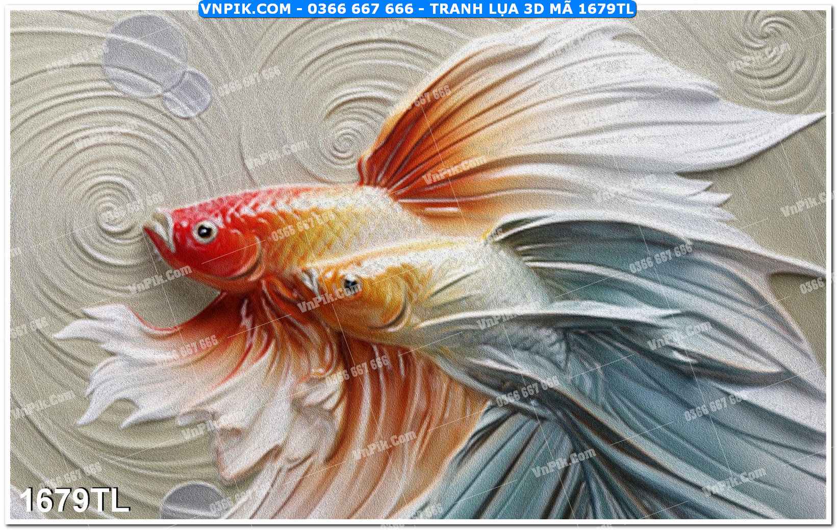 Tranh lụa 3D – Tranh trang trí dán tường 1679TL