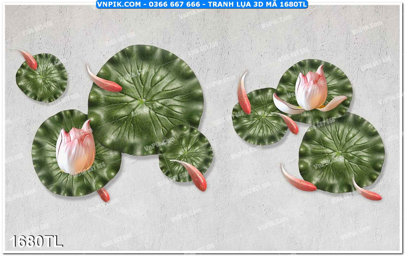 Tranh lụa 3D – Tranh trang trí dán tường 1680TL