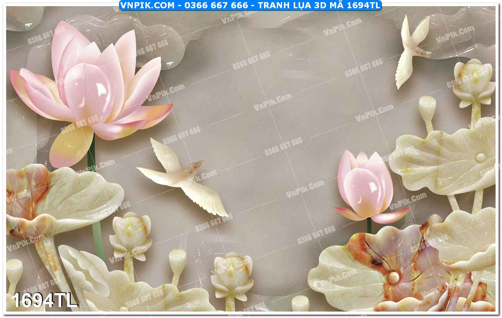 Tranh lụa 3D – Tranh trang trí dán tường 1694TL