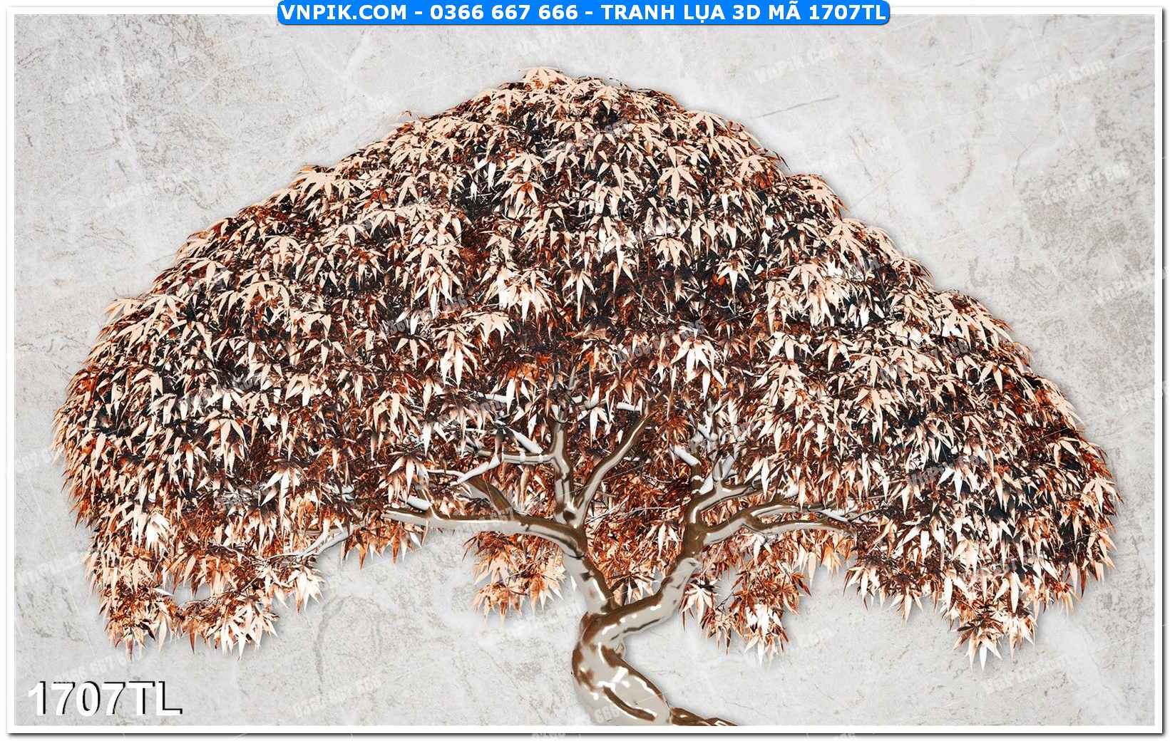 Tranh lụa 3D – Tranh trang trí dán tường 1707TL