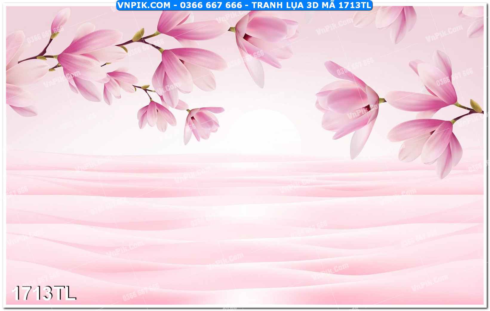 Tranh lụa 3D – Tranh trang trí dán tường 1713TL