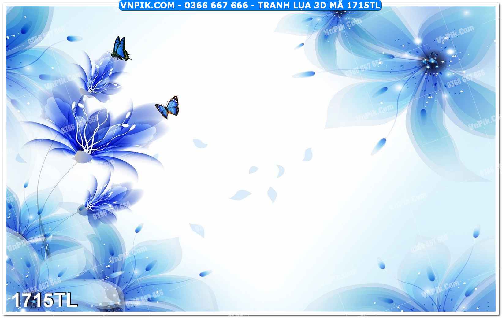 Tranh lụa 3D – Tranh trang trí dán tường 1715TL
